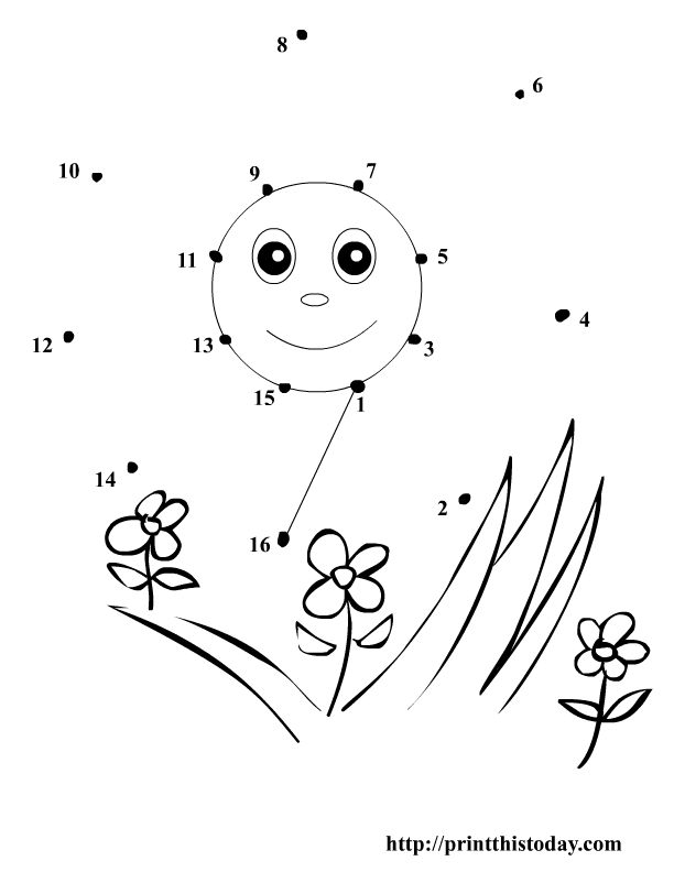 Free Printable Summer Connect the Dot