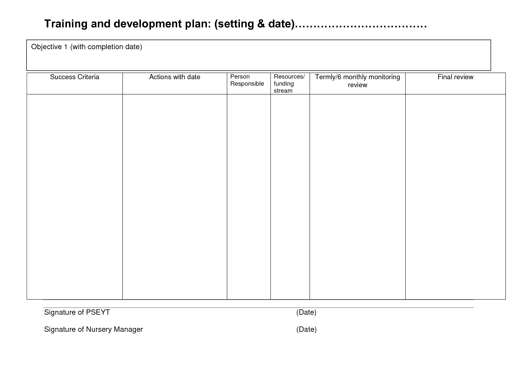Goal Setting Action Plan Template Image