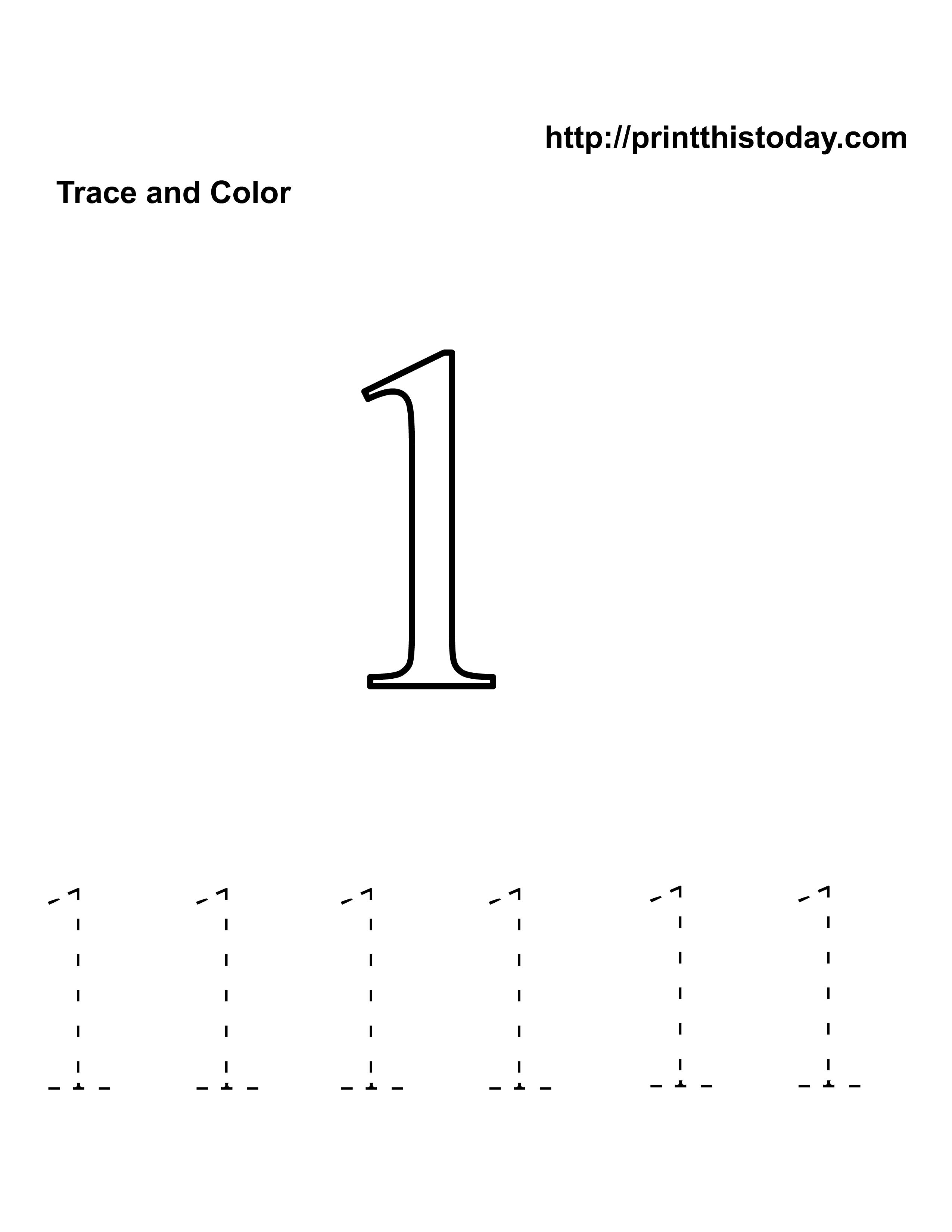 Kindergarten Worksheets Tracing Numbers 1 Image