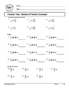 Least Common Denominator Fraction Worksheet Image