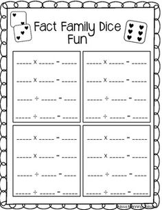 Multiplication and Division Fact Family Dice Game Image