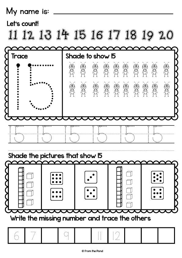 Numbers 11-20 Worksheets Image