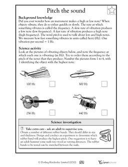 Pitch and Sound Science Worksheets