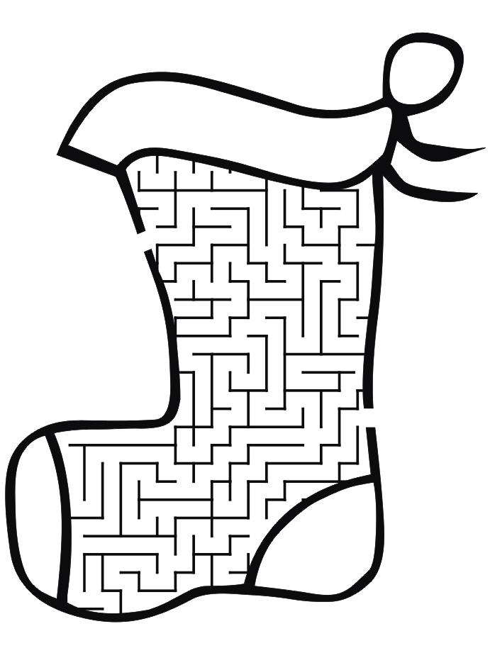 Printable Christmas Maze Coloring Pages Image