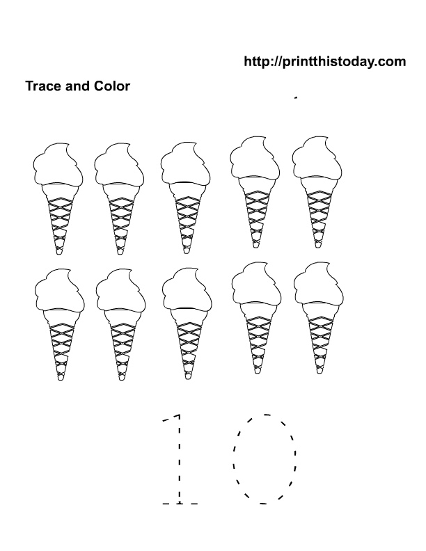 Printable Preschool Worksheets Number 10 Image