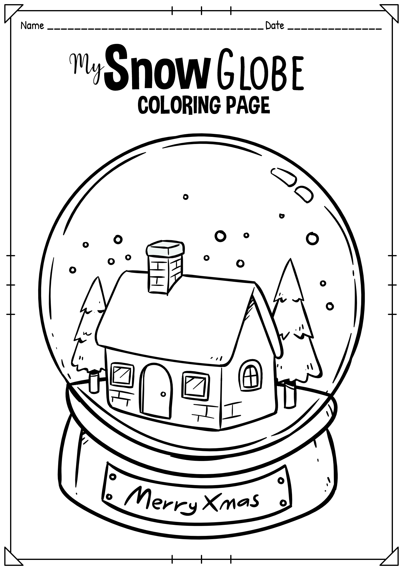 Printable Snow Globe Coloring Page