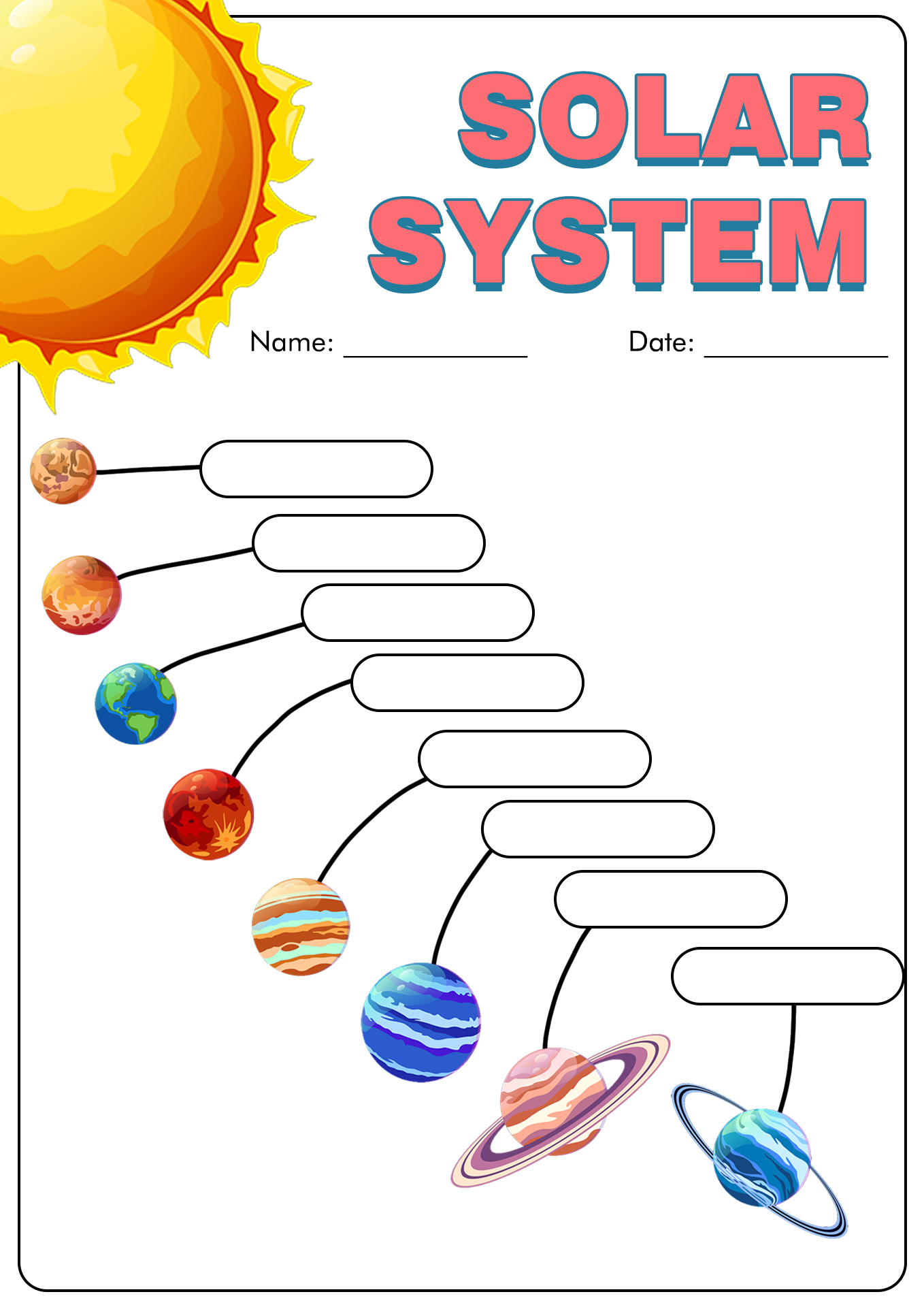 Solar System Worksheets 5th Grade Image