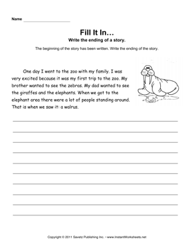Story Beginning Middle and End Worksheet Image