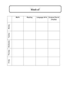 Weekly Lesson Plan Template Image