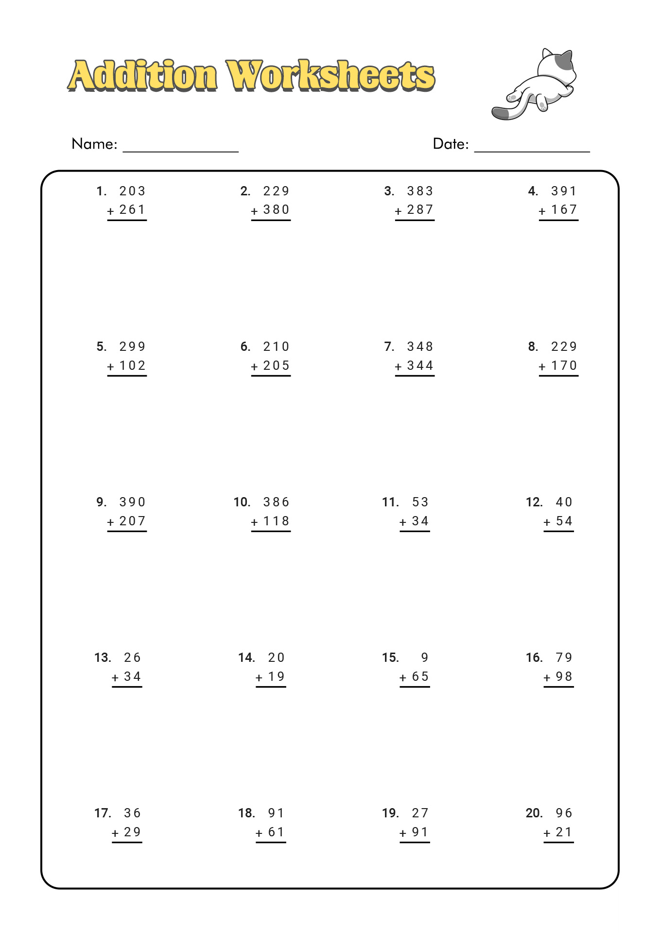 12th Grade Math Worksheets