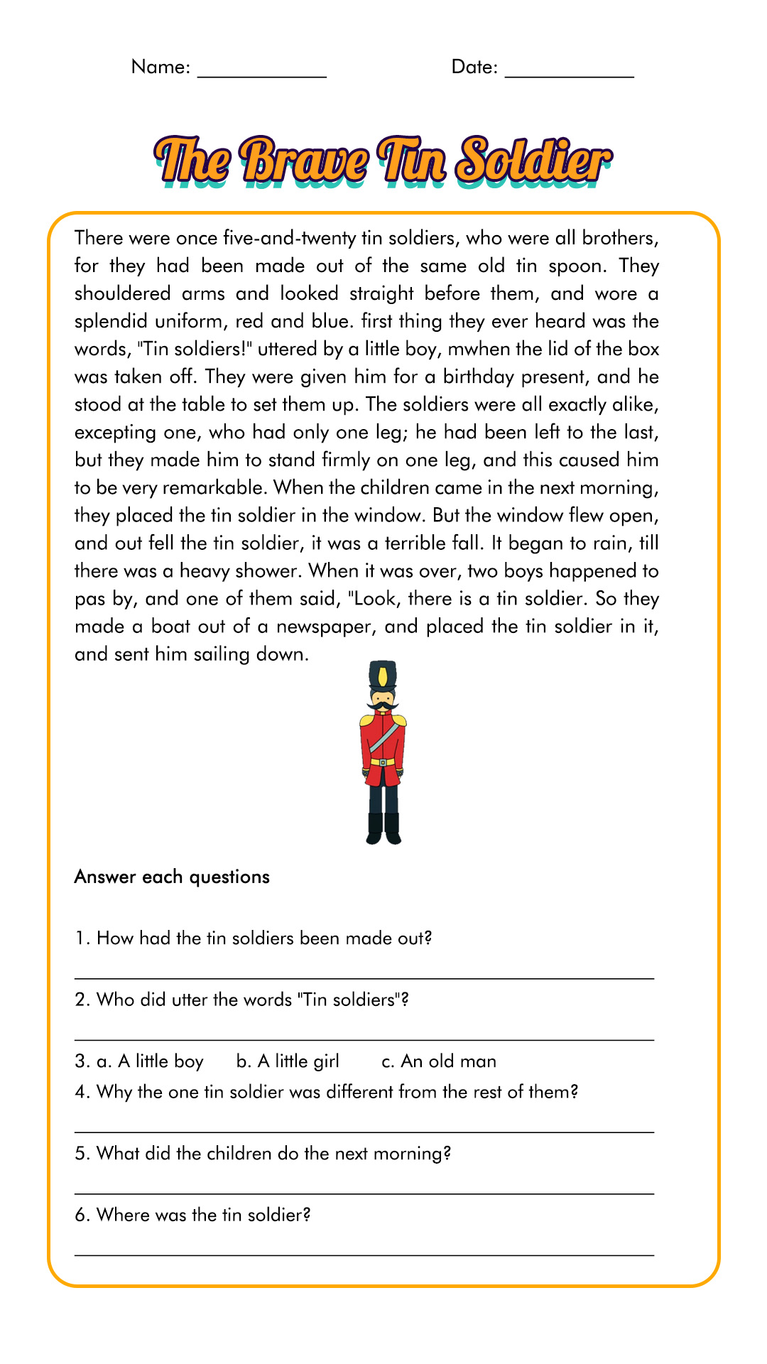 3rd Grade Reading Worksheets
