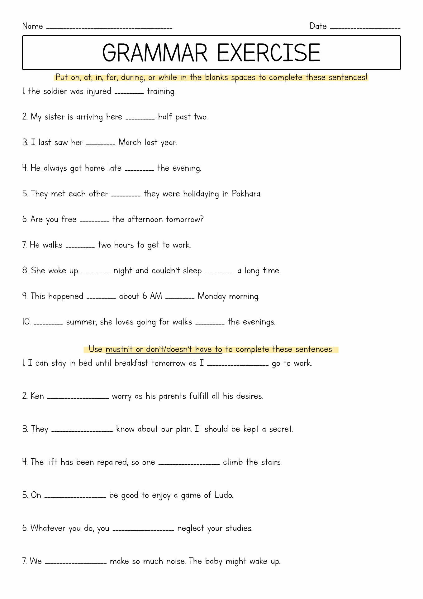 9th Grade English Worksheets Printable Image