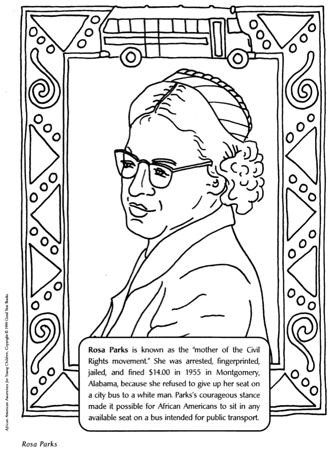 Black History Rosa Parks Coloring Pages