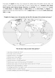 Continents and Oceans Worksheets Image