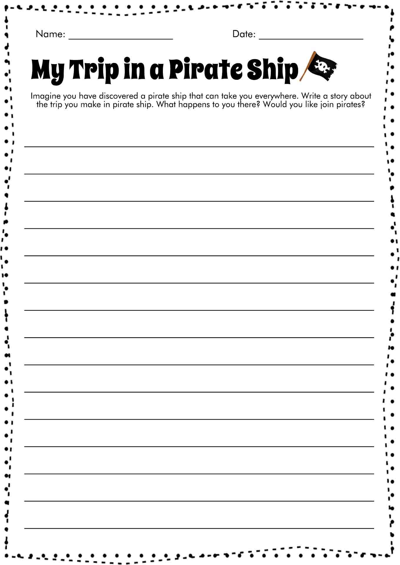 creative writing worksheets for adults