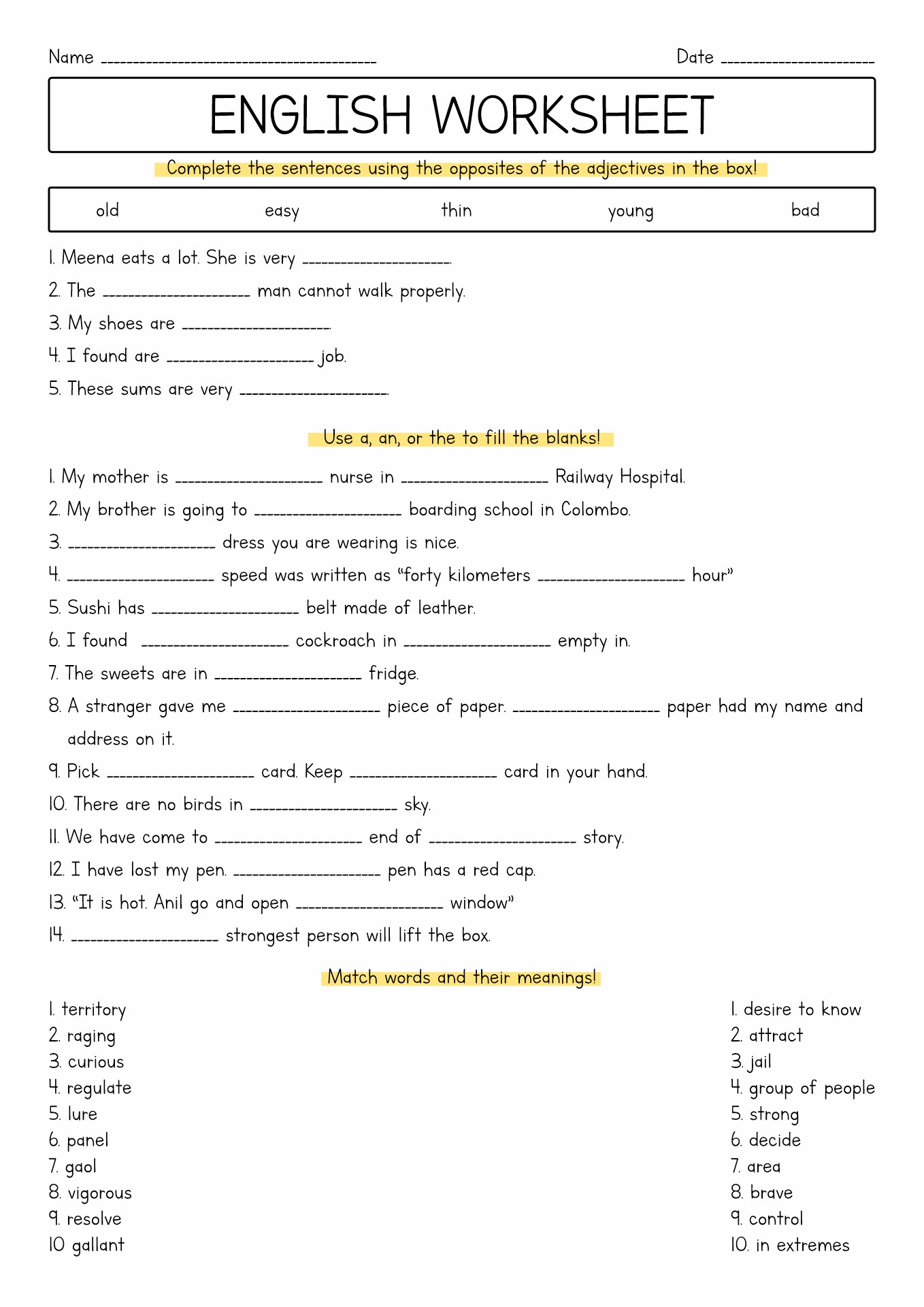 HD Test 9th Grade English Worksheets Printable