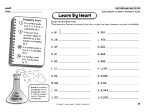 Math Divisibility Rules Worksheet Image