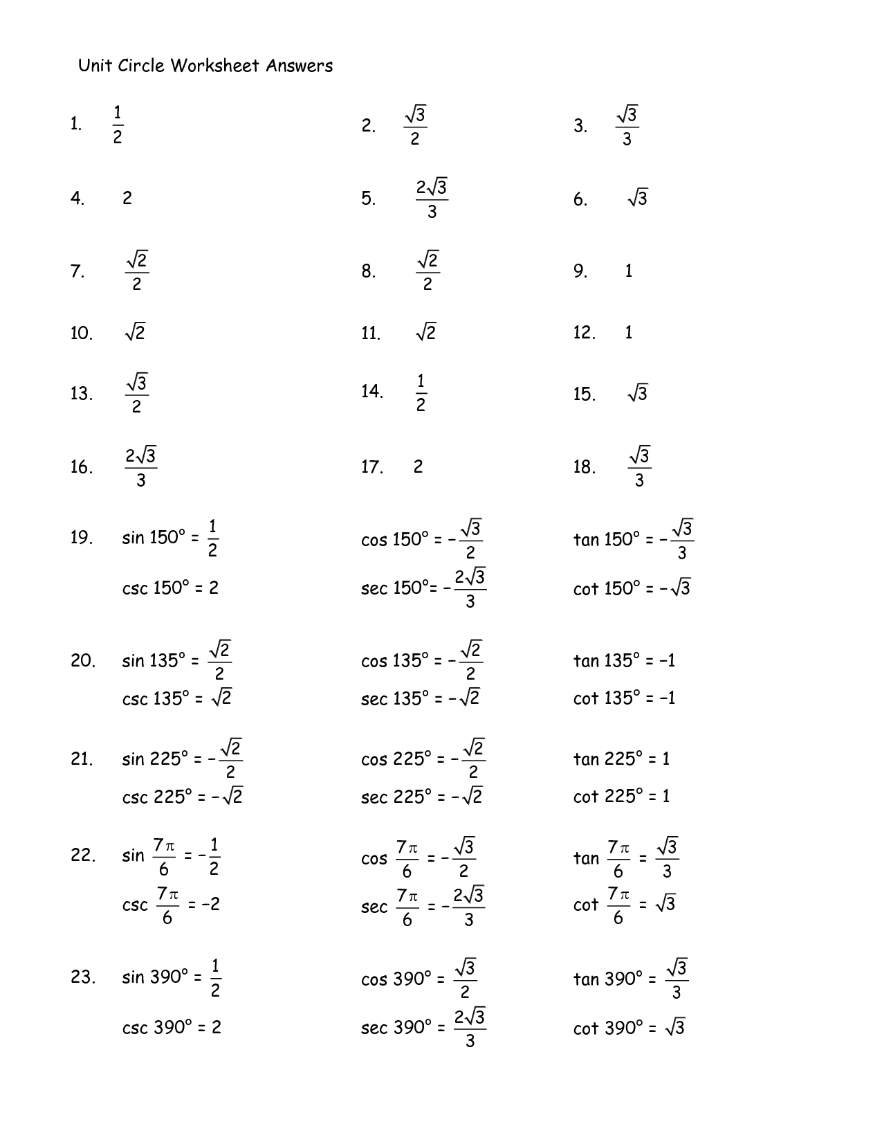 14-unit-circle-worksheet-with-answers-worksheeto