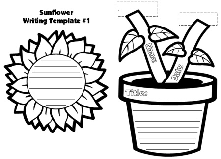 Printable Flower Writing Template Image