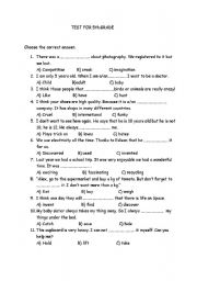 Printable Multiple Choice Vocabulary Worksheets Image