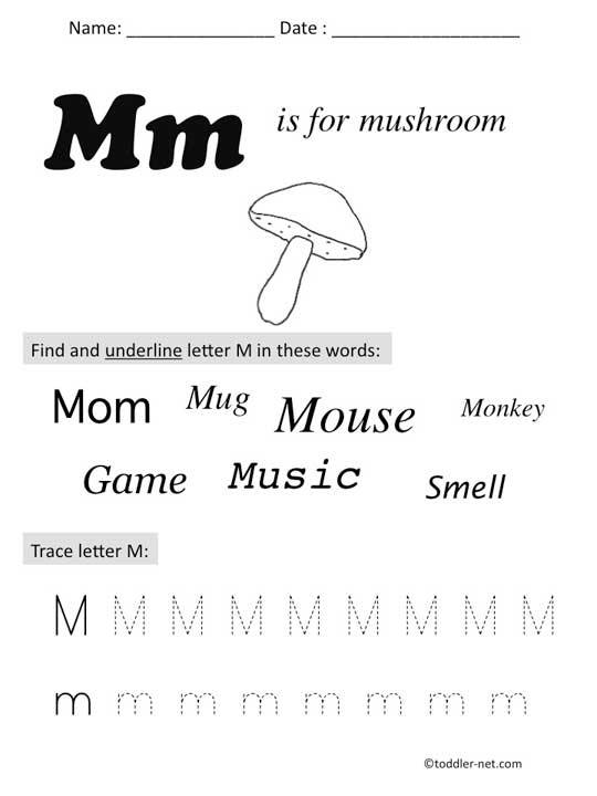 Printable Preschool Worksheets Letter M Image