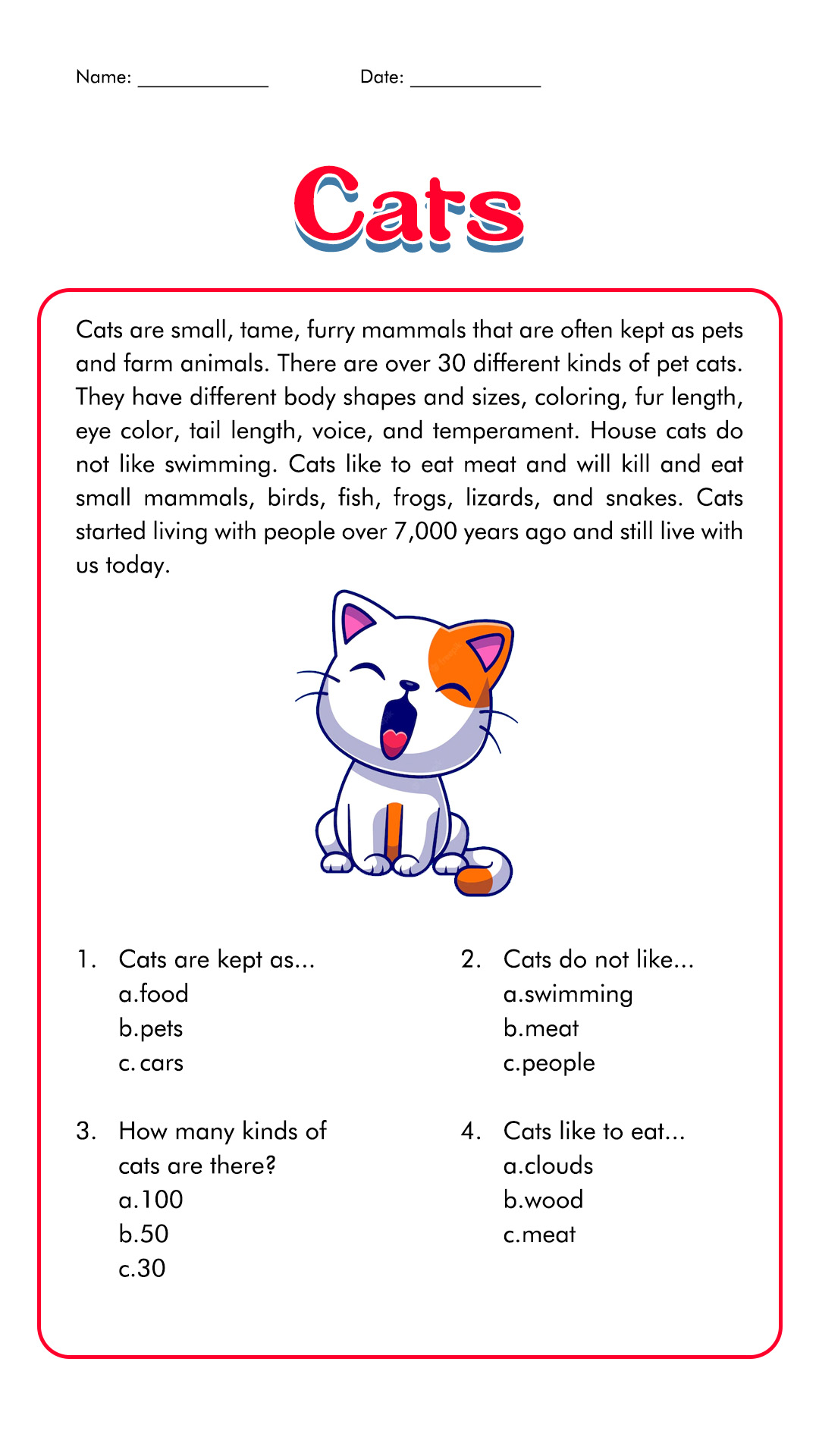 Short Reading Comprehension Worksheets 3rd Grade
