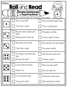 Simple Sentence Practice Kindergarten Image