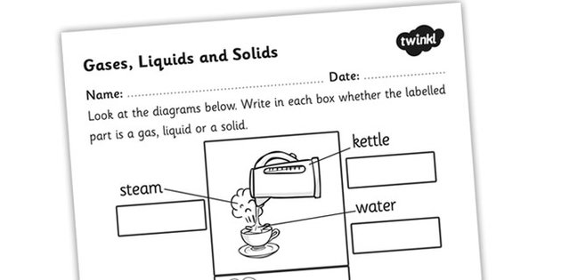 Solids Liquids and Gases Worksheets Image