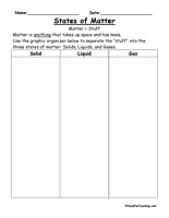 State of Matter Gas Liquid and Solids Worksheets Image