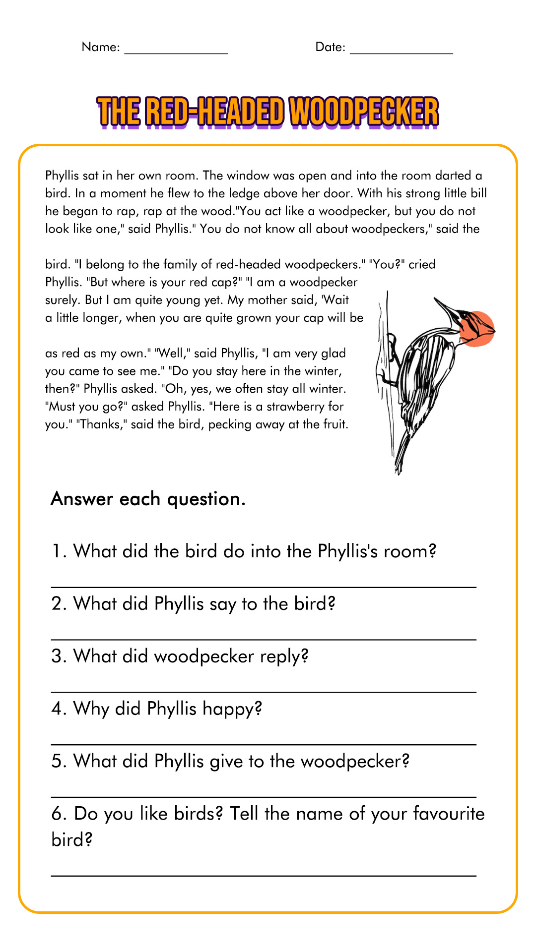 Third Grade Reading Comprehension