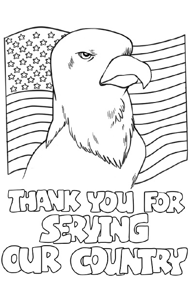 Veterans Day Thank You Coloring Page Image
