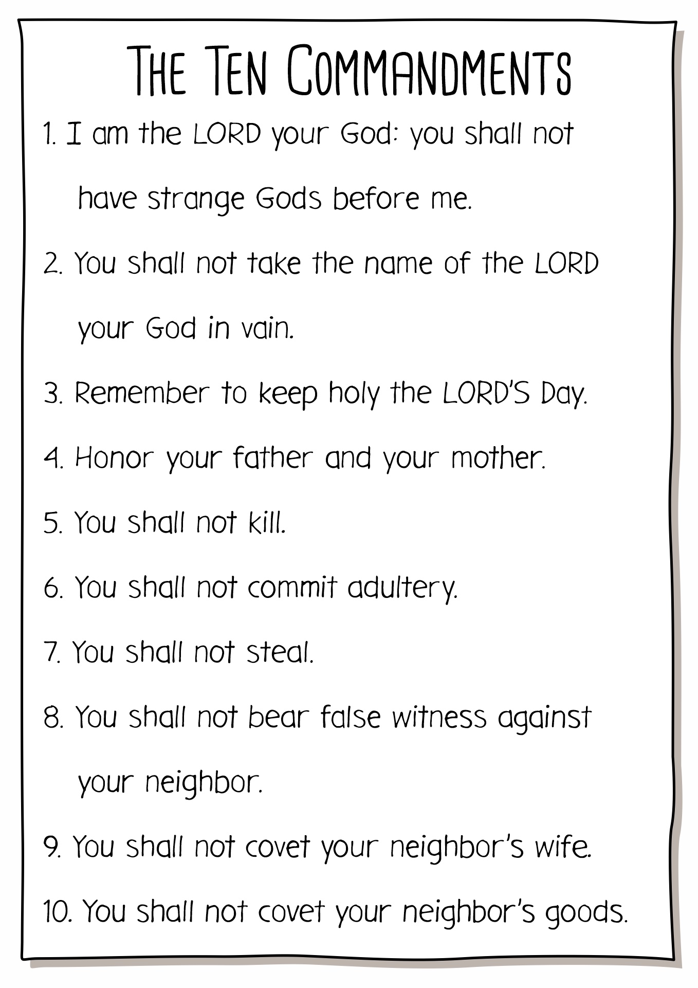 15 Free Printable 10 Commandments Worksheets Free PDF at