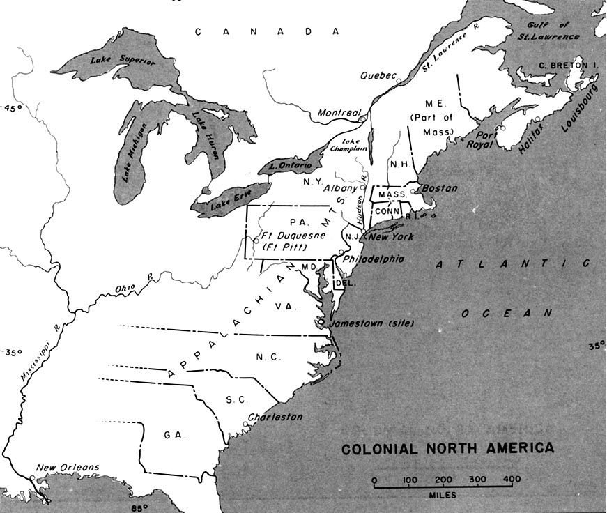 Colonial North America Map Image