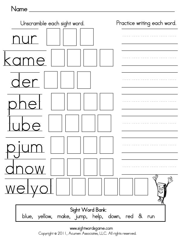 Dolch-Sight-Word-Worksheets Image