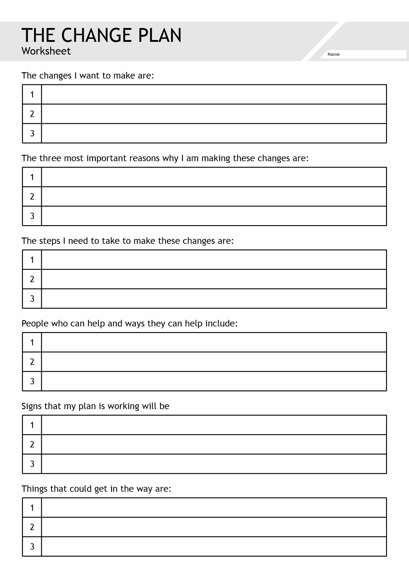Drug Addiction Recovery Worksheets Image