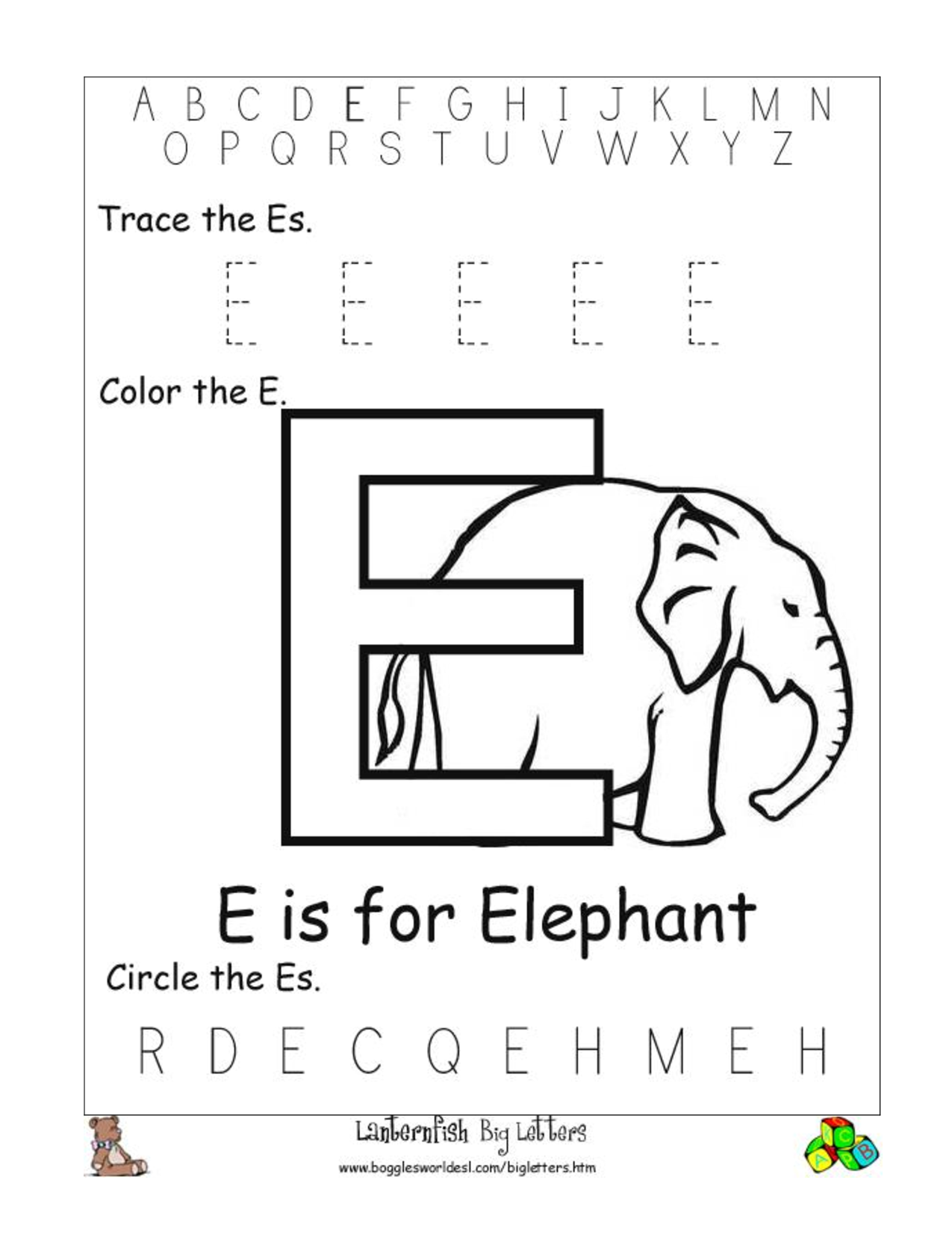 Free Printable Alphabet Letter Worksheets Image