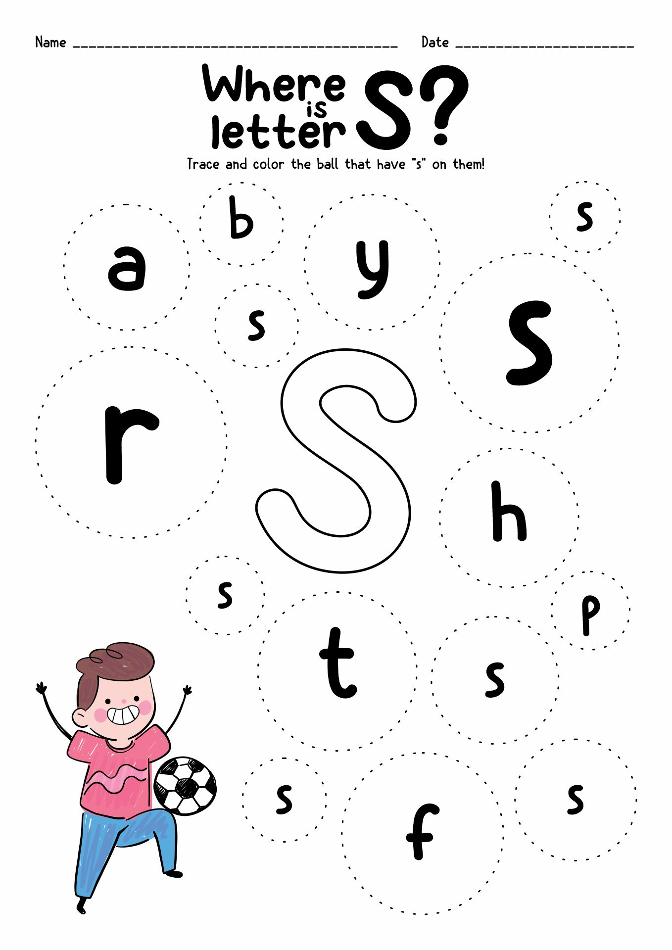 Free Printable Preschool Letter S Worksheet Image