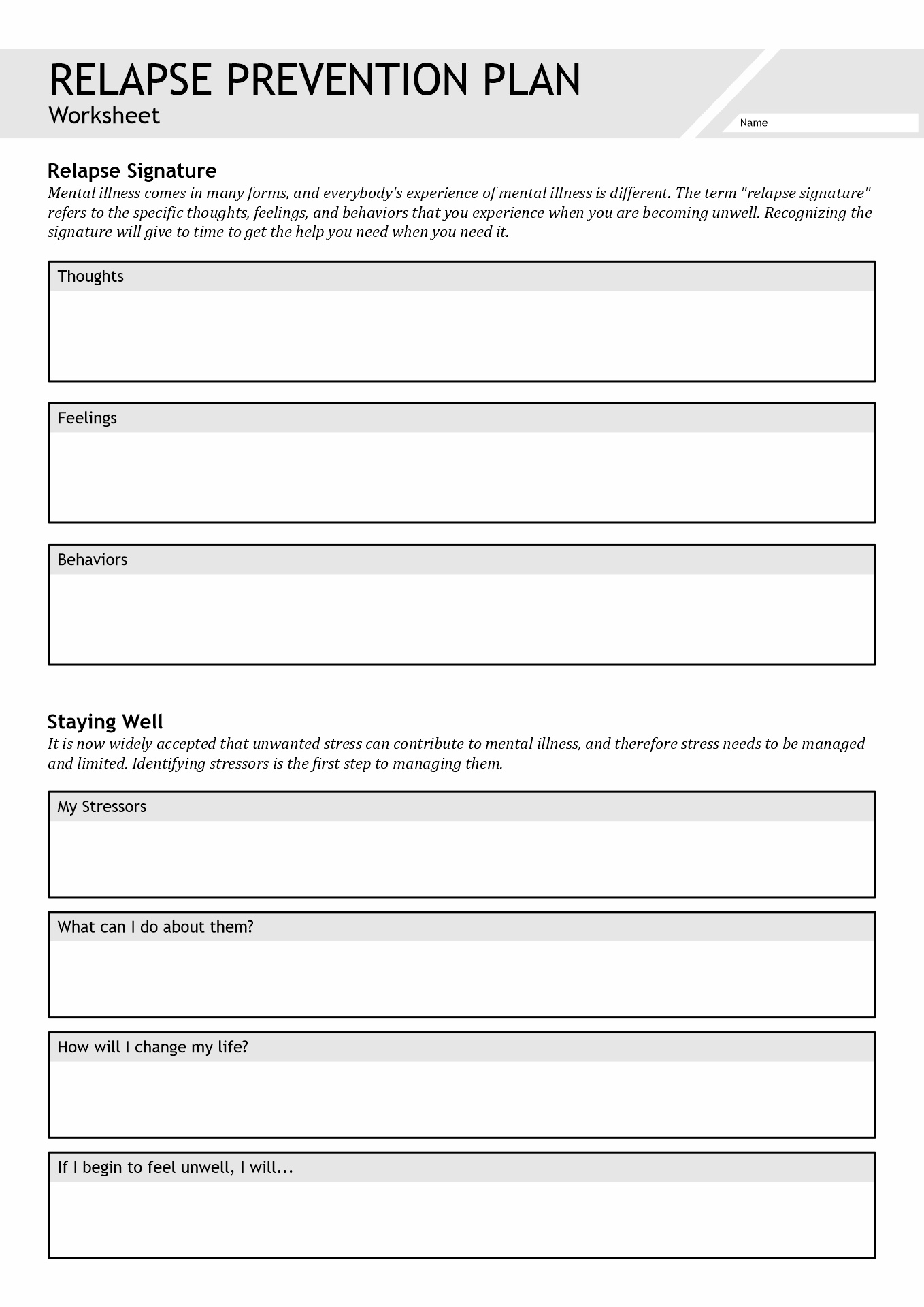 Free Substance Abuse Worksheets for Adults Image