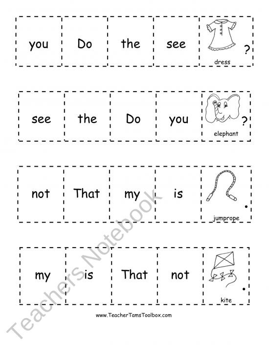 Kindergarten Sight Word Sentences Image