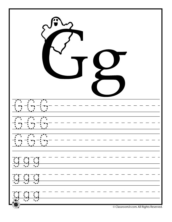 Letter G Practice Worksheet Image