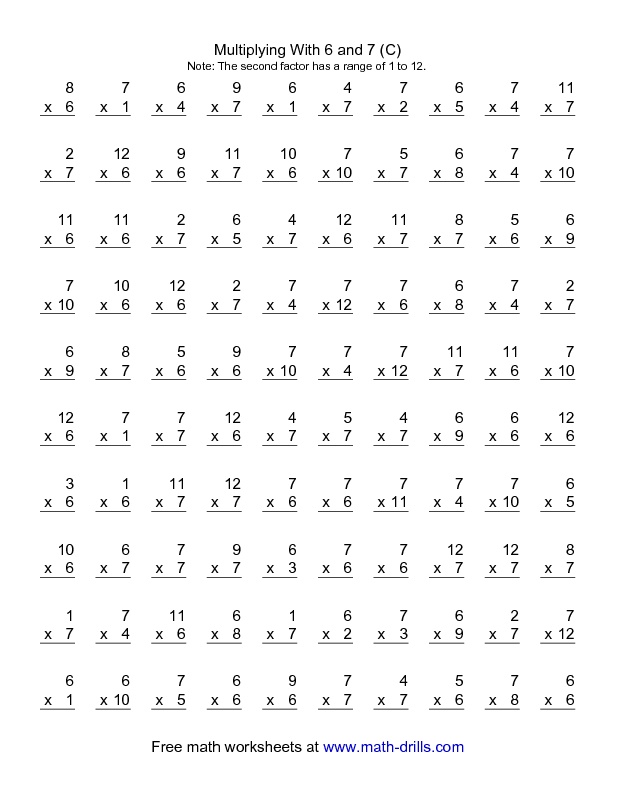 Math Drills Multiplication Worksheets Image