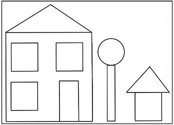 Preschool House Shape Template Image