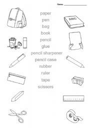 Printable Classroom Objects Worksheets Image