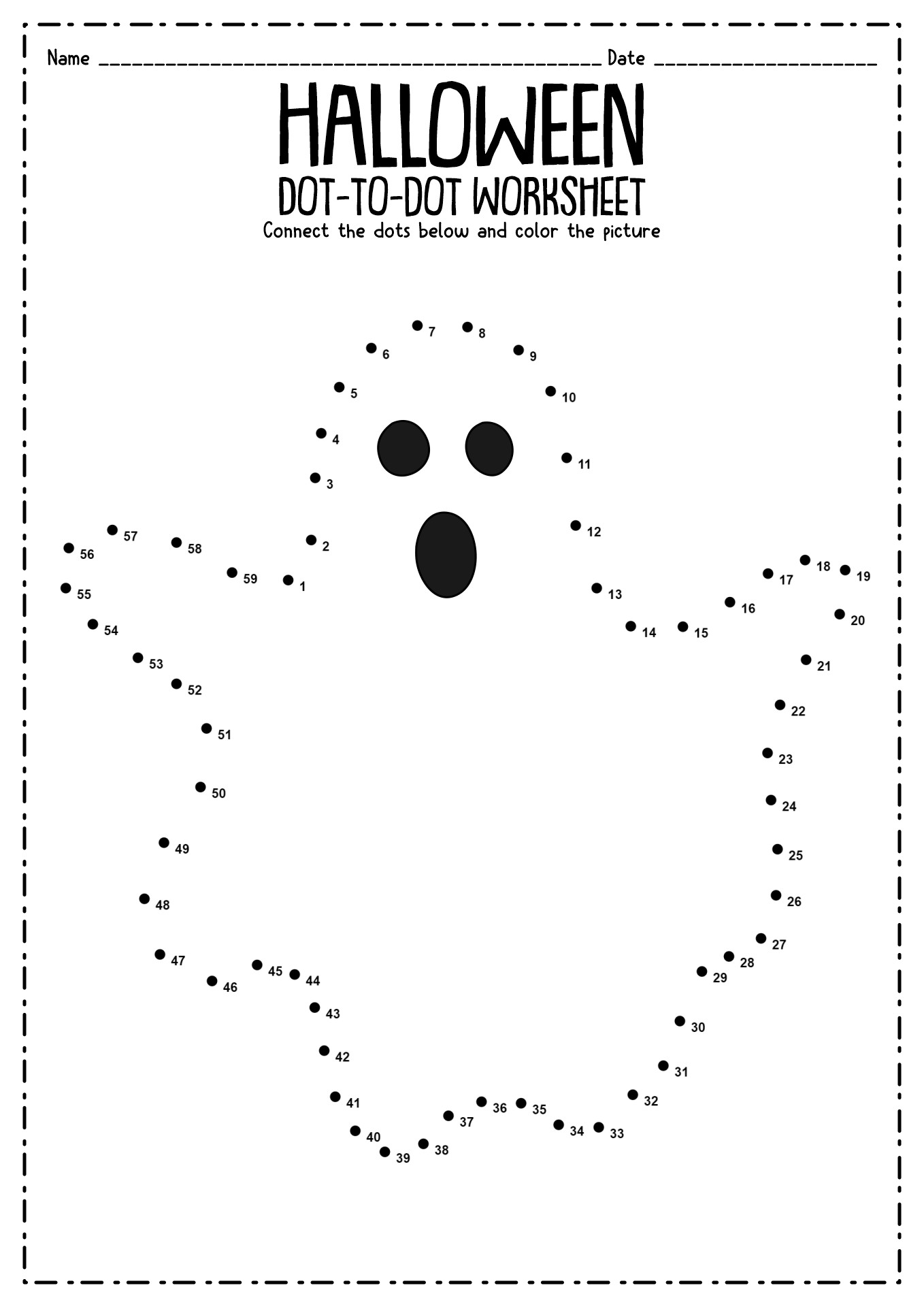 Printable Connect Dots Halloween