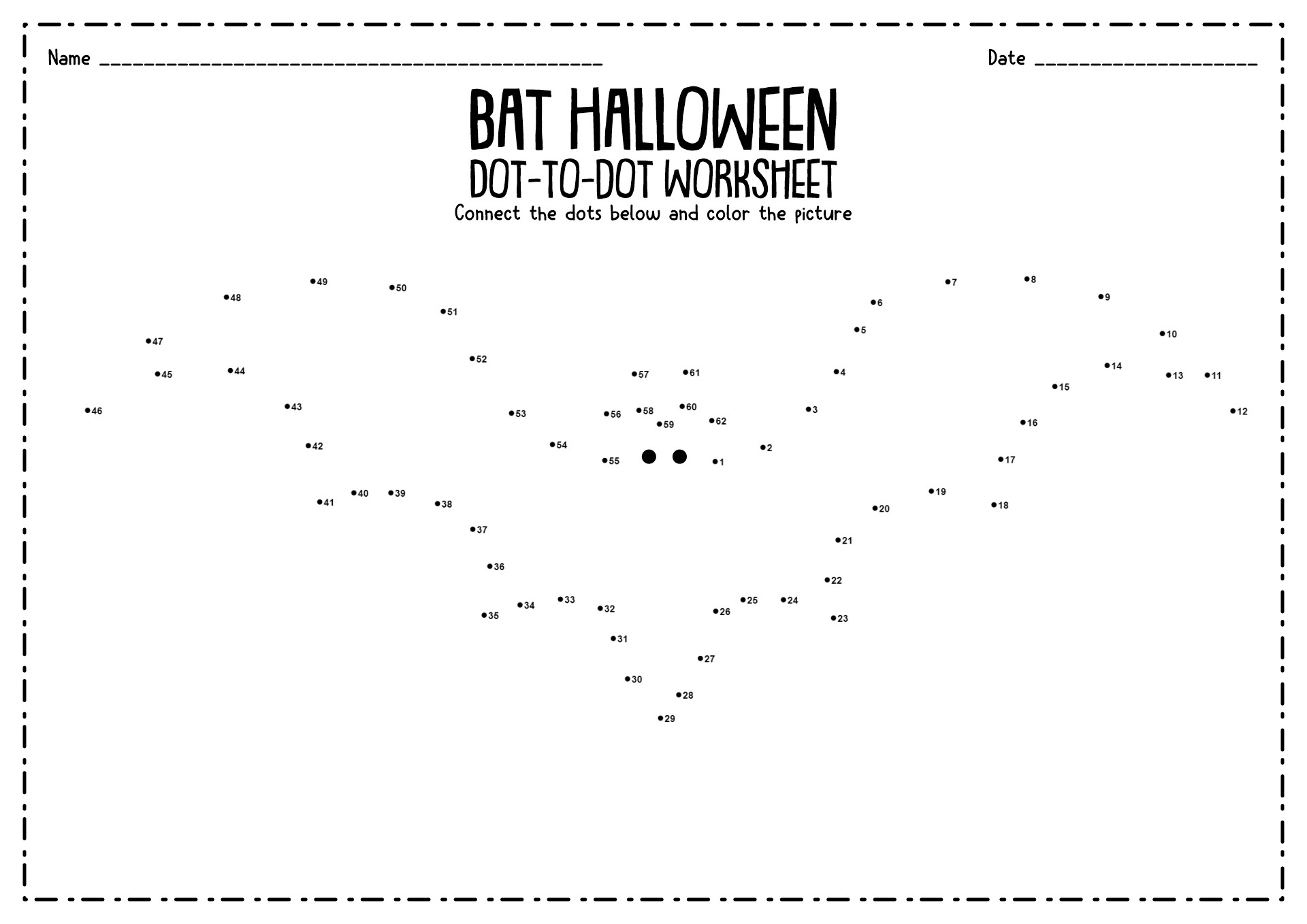 Printable Halloween Connect the Dots Worksheets