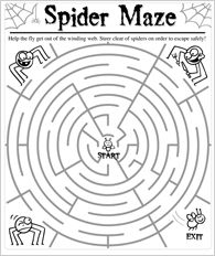 Spider Maze Printable Image