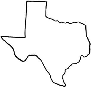 Texas Outline Clip Art Image