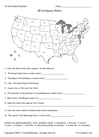 United States Map Worksheet 5th Grade Image