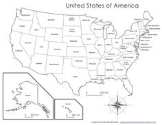 United States Map Worksheet Image