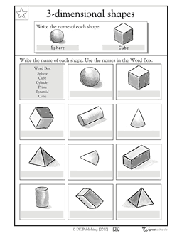 3-Dimensional Shapes Worksheets Image